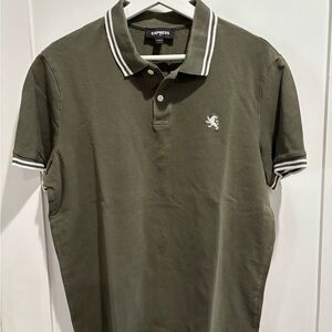 Express Men's Dark Green Polo Shirt